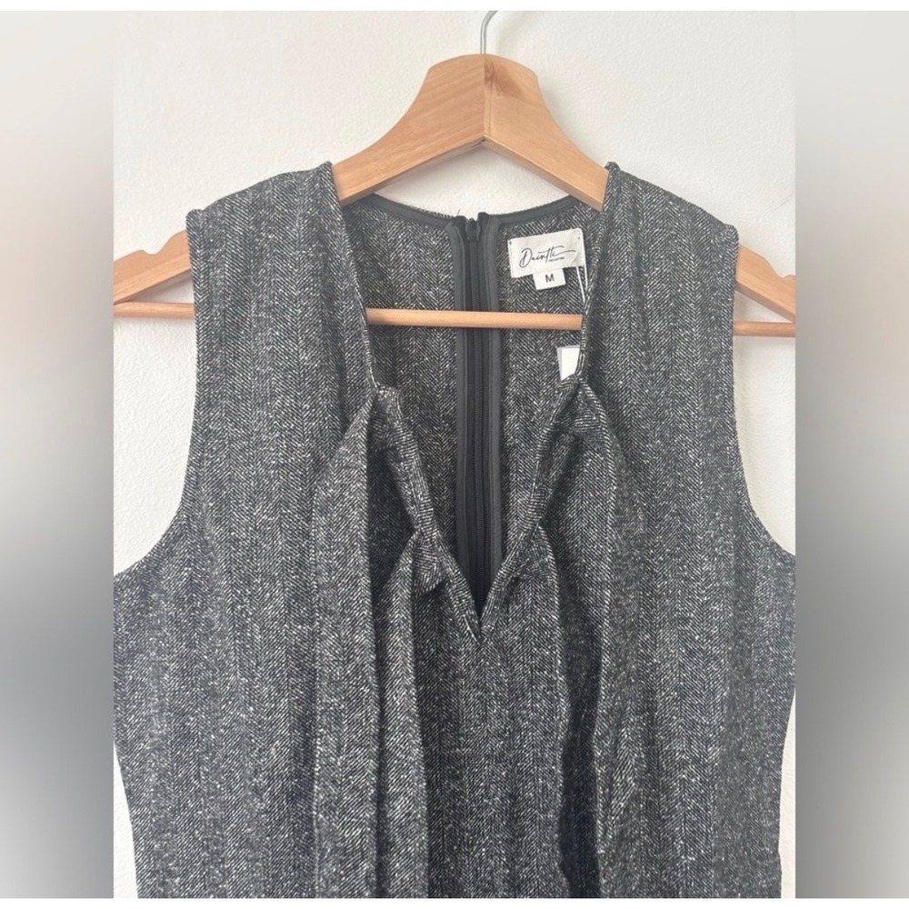 NWT Daintti Plaid Bow Midi Dress – Black/Grey – Size M - Picture 2 of 4